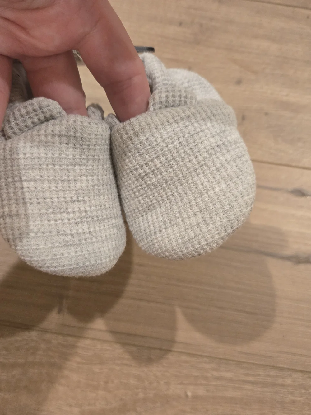 NWT Carter’s Child of Mine Baby Waffle Knit Slippers Gray Newborn NB